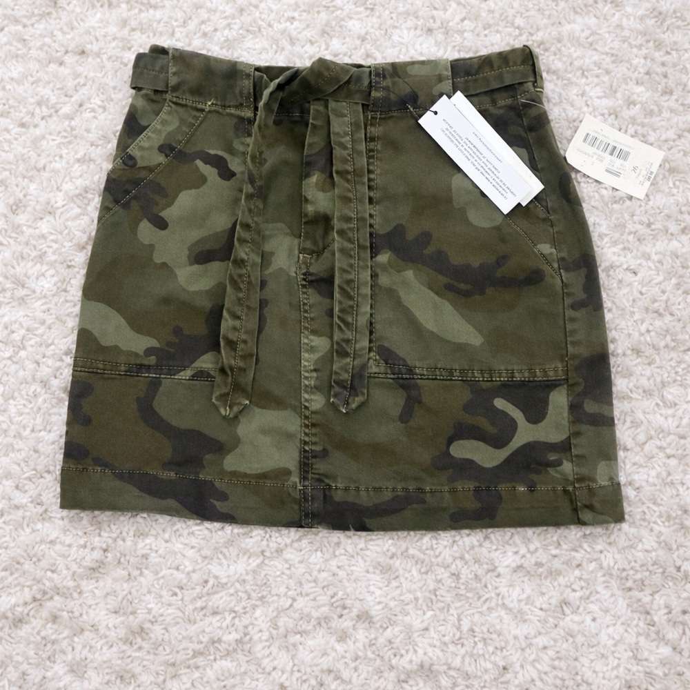 Y2K Green Sanctuary Camouflage Mini Skirt NWT!